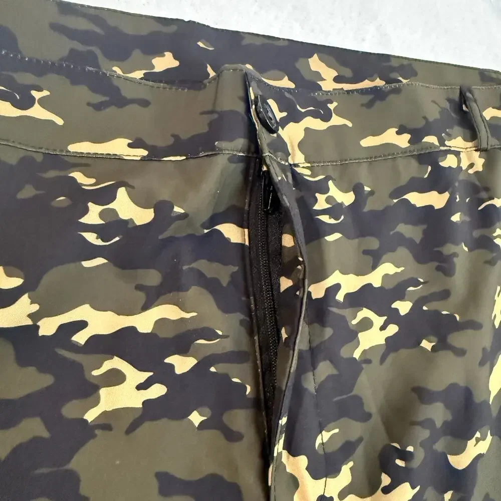 Camo Cargo Jogger Pants Men’s 3XL Elastic Cuff Utility Green Brown NEW